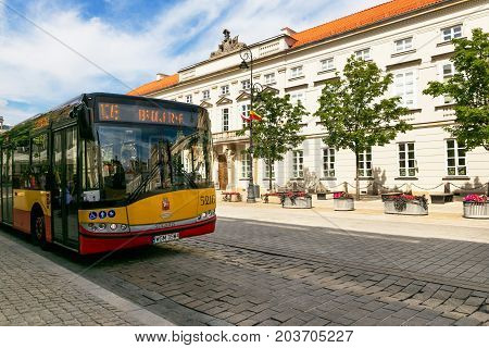 Warsaw, Poland - August 2, 2017: Architecture And People On The Street New World In Warsaw.
