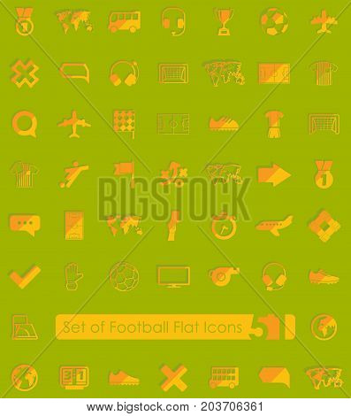 Set of football flat icons for Web and Mobile Applications