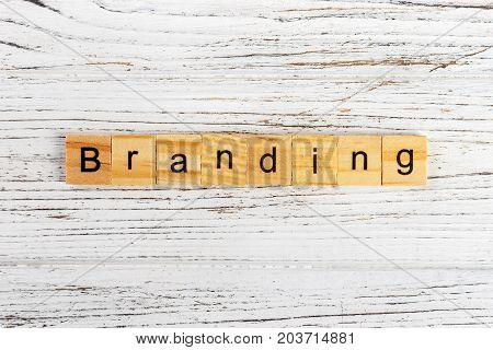 BRAND word made with wooden blocks concept