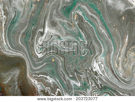 Marbled Abstract Background. Liquid Marble Pattern. Colorful Marble Backdrop. Golden Glitter Texture
