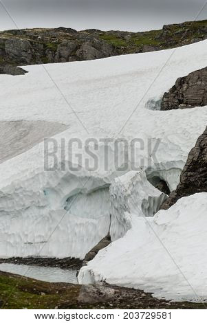 Mountain landscape along the National tourist route Aurlandstjellet. Flotane. Western Norway