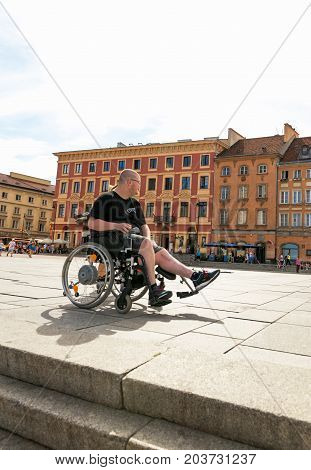 Warsaw, Poland - August 2, 2017: Architecture And People On The Street New World In Warsaw.