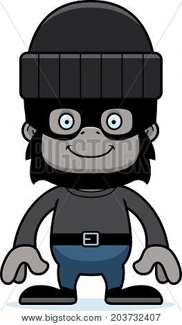 Cartoon Smiling Thief Gorilla