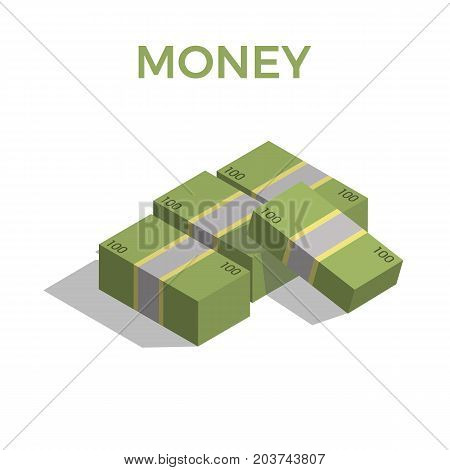 Big stacked pile of cash icon. Big stacked pile of cash for web isolated on white background
