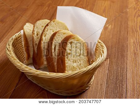 sliced ciabatta bread .closeup. farmhouse bread  , close up