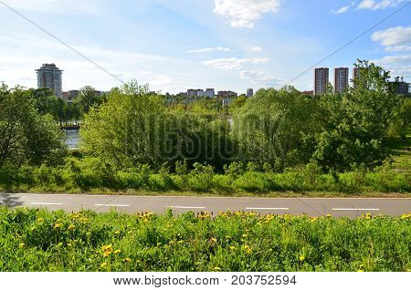 Eco-friendly Levoberezhny district in a Khimki, Russia