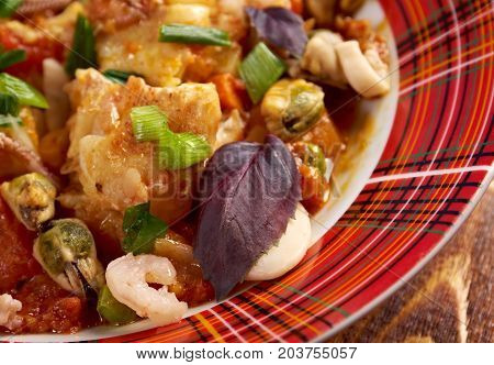 Rockfish Acqua Pazza .italian ,  close up
