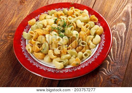 Colorful Italian Conchiglie  Pasta