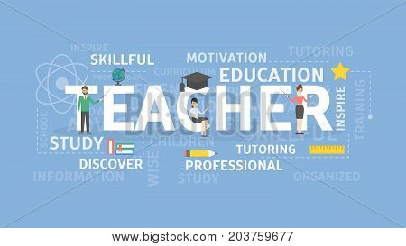 Teacher concept illustration. Idea of education, knowledge and team.