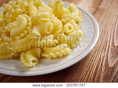 Creste pasta.Southern Italian cuisine , close up