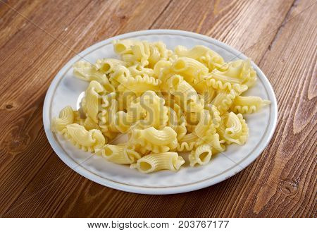 Creste pasta.Southern Italian cuisine , close up