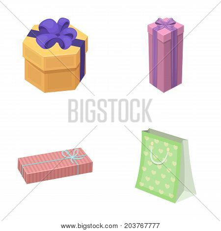 Gift box with bow, gift bag.Gifts and certificates set collection icons in cartoon style vector symbol stock illustration web.