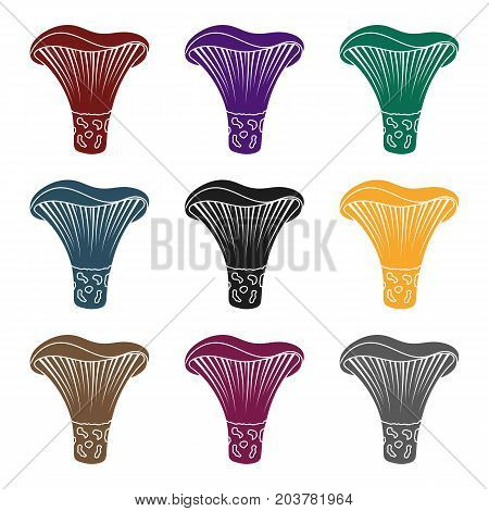 Actarius indigo icon in black style isolated on white background. Mushroom symbol vector illustration.