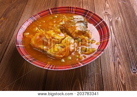 Kerala Fish Curry.south indian food , close up