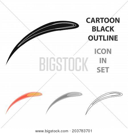 Comet Halley icon in cartoon design isolated on white background. Planets symbol stock vector illustration.