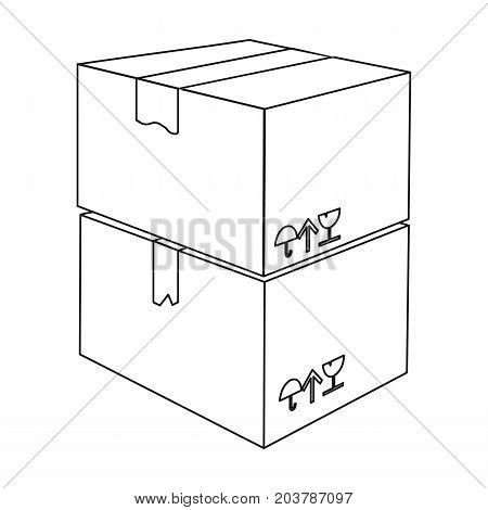 Packaged boxes with goods. Logistics delivery single icon in outline style isometric vector symbol stock illustration .