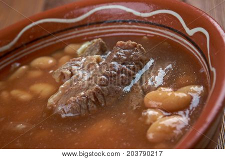 Chorba Loubia Algerian bean Soup , close up meal