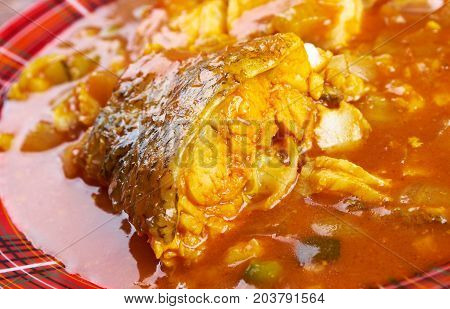 Kerala Fish Curry.south indian food , close up