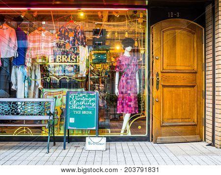 TOKYO, JAPAN JUNE 28 - 2017: Outdoor view of a store at Komachi-dori Street, in Kamakura in Tokyo Japan.