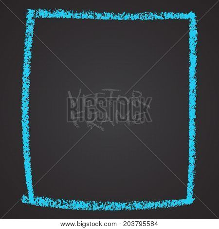 Frame drawn with a crayon. Wax crayon empty shape. Vector image of hand drawn stroke frame.