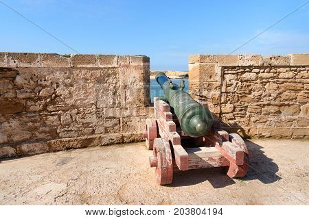 Old Cannons In Fortress In Essaouira. Morocco