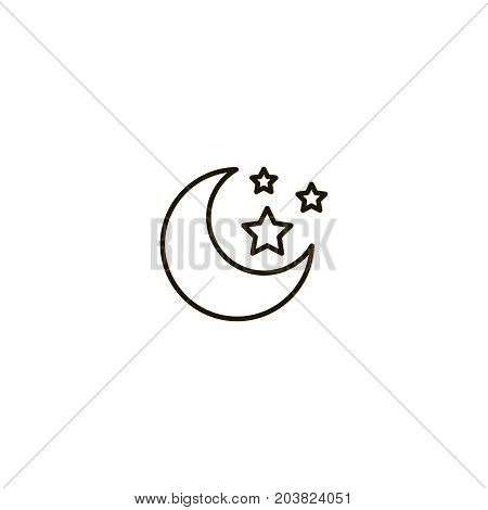 Moon flat icon. Single high quality symbol of line halloween vector for web design or mobile app. Color sign of party for design logo. Single pictogram on white background