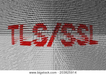 TLS/SSL in the form of binary code, 3D illustration