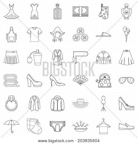 Underpants icons set. Outline style of 36 underpants vector icons for web isolated on white background