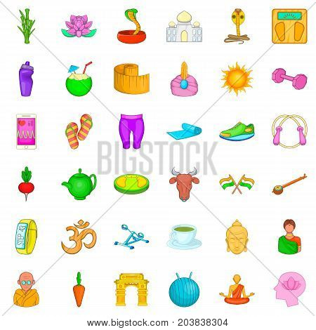 Dumpbell icons set. Cartoon style of 36 dumpbell vector icons for web isolated on white background