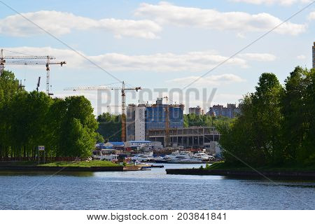 Khimki, Russia - May 30.2017 An Eco-friendly Levoberezhny district