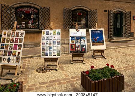 Warsaw, Poland - August 2, 2017: Architecture And People On The Street New World In Warsaw.