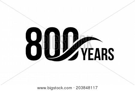 Vector isolated anniversary date logo template for business company birthday icon design element. Eight hundred abstract sign. Happy jubilee, 800 years. 800th year
