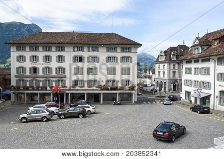 The Central Square Of Schwyz On Switzerland