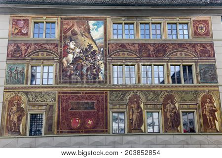 The Town Hall At Schwyz On Switzerland