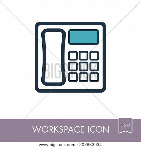 Phone outline icon. Workspace sign. Graph symbol for your web site design logo app UI. Vector illustration EPS10.