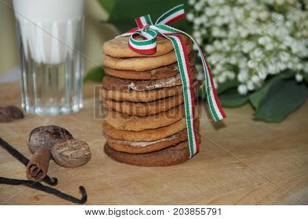 Home made cookies and spices on the table