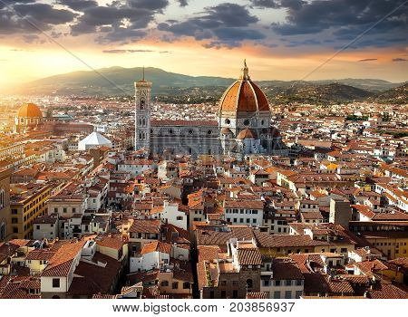 Magnificent basilica of Santa Maria del Fiore in Florence, Italy