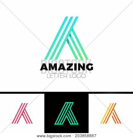 Abstract Letter A Logo Design Template. Arrow Creative Sign. Vector Icon.