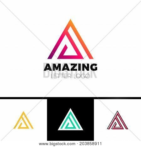 Abstract Letter A Logo Design Template. Arrow Creative Sign. Vector Icon.