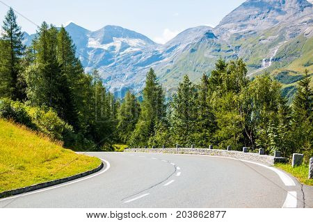 Country road to Grossglockner at the european alps in Austria