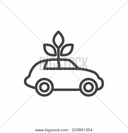 Vector Ecol Element In Trendy Style.  Isolated Car Outline Symbol On Clean Background.