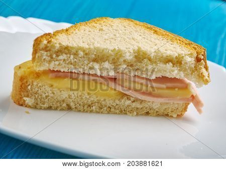 Ham Omelet Grilled Cheese Sandwich