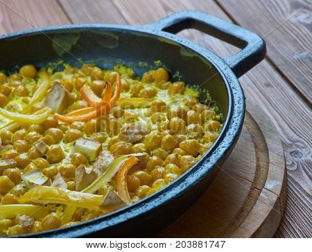 Coconut Chickpea Korma - Indian foods , close up  meal