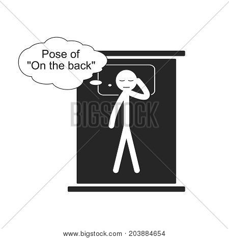 Pose of On the back for sleep, vector illustration