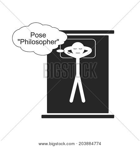 Pose of Philosopher for sleep, vector illustration