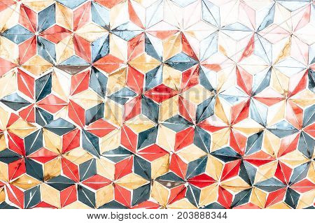 Texture Color triangle wall artwork vintage older handmake style