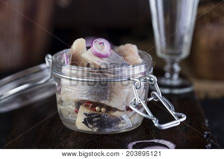Marinated Herring In A Jar With Onion