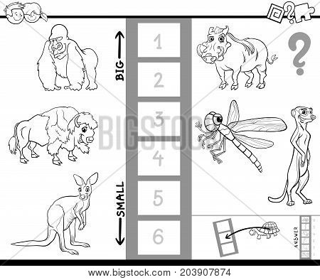 Find Biggest Animal Activity Color Book