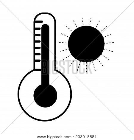 contour thermometer measure instrument to know the temperature vector illustration