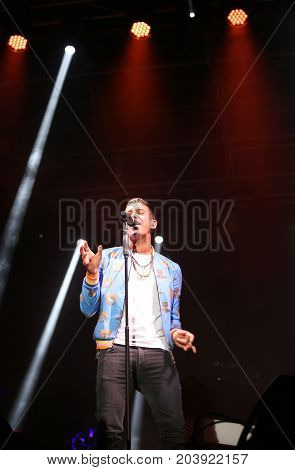 Vicenza, Vi, Italia - September 5, 2017: Live Concert Gabbani Francesco An Italian Singer-songwriter